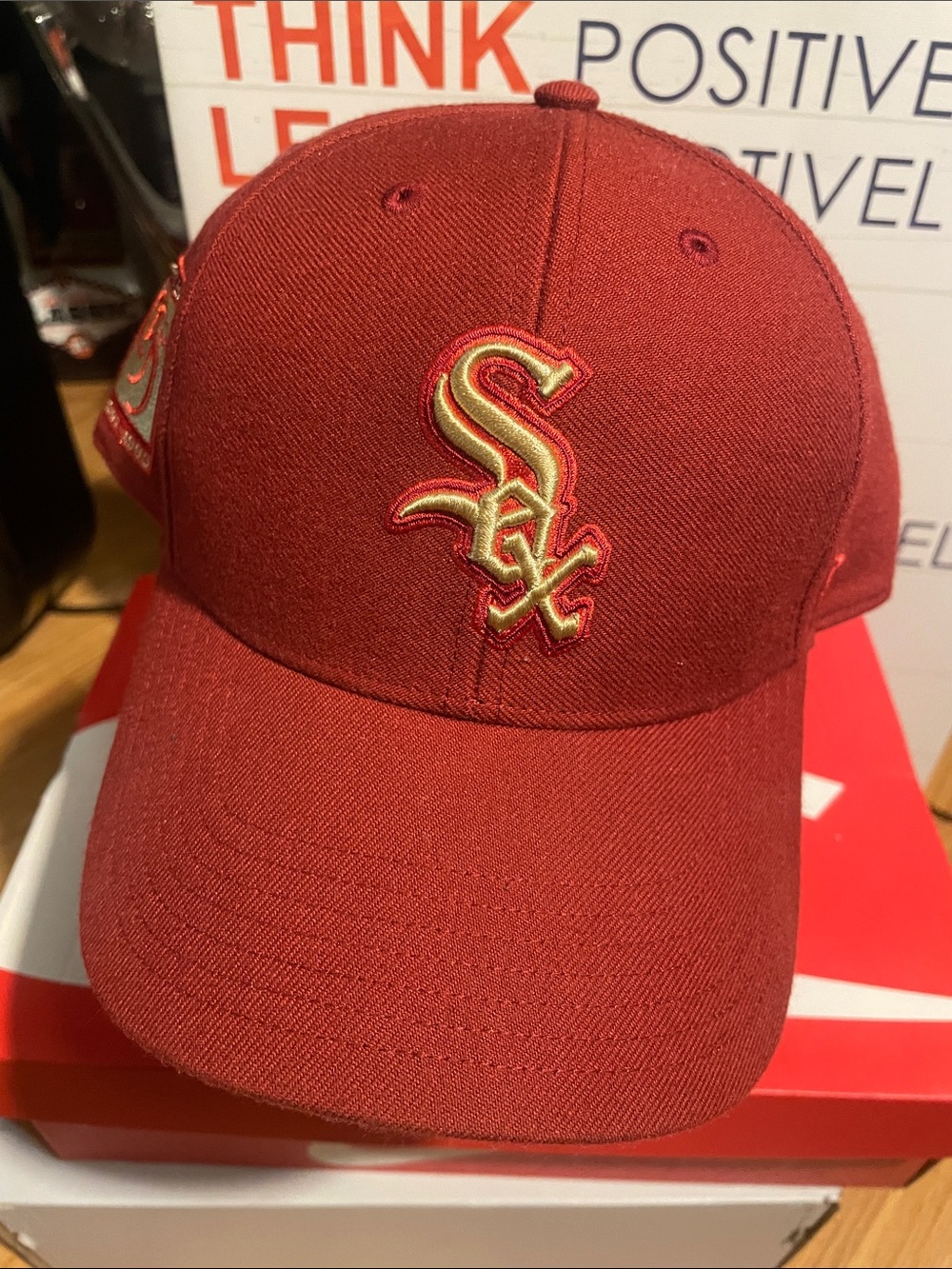 Chicago White Sox Red Baseball Cap with Gold Logo